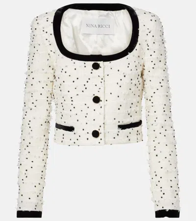 Nina Ricci Jacke Aus Tweed In Weiss