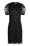 Nina Ricci Polka-dot Mini-dress In Black