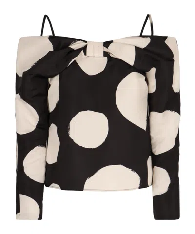 NINA RICCI NINA RICCI POLKA-DOT OFF SHOULDER TOP