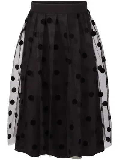 NINA RICCI POLKA DOT-PRINT PLEATED MIDI SKIRT