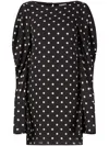 Nina Ricci Polka-dot Print Shift Dress In 黑色