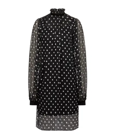 Nina Ricci Polka-dot Ruffled Mini Dress In Multi