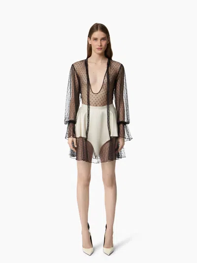 Nina Ricci Polka Dot Sheer Blouse
