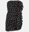 Nina Ricci Knee Length Strapless Dress With Ruffled Detailing In Black