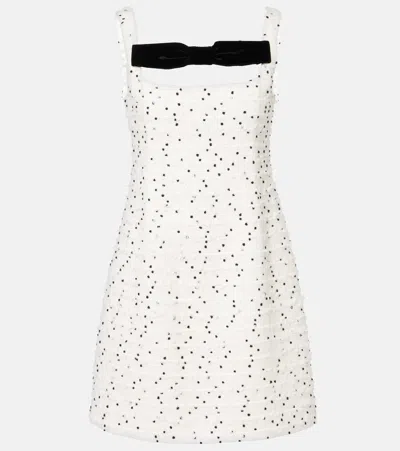 NINA RICCI POLKA-DOT WOOL-BLEND TWEED MINIDRESS