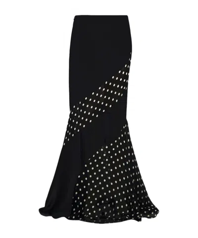 Nina Ricci Polka Dot-pattern Maxi Skirt In Black