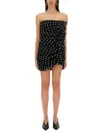 Nina Ricci Knee Length Strapless Dress With Ruffled Detailing