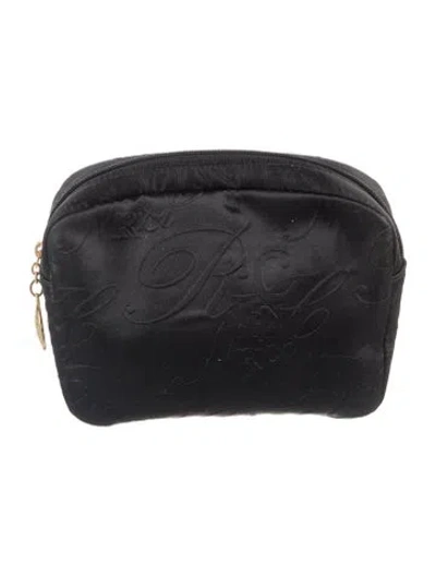 Pre-owned Nina Ricci Polyester Embossed Cosmetic Bag In Black