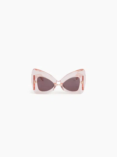 Nina Ricci Precious Butterfly Shiny Transparent Sunglasses Tu In Pink