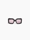 Nina Ricci Lunettes De Soleil Precious Square Noir Brillant Tu In Pink