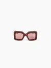 Nina Ricci Precious Square Shiny Havana Sunglasses Tu