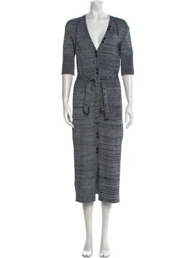 Pre-owned Nina Ricci Printed Long Dress In Blue