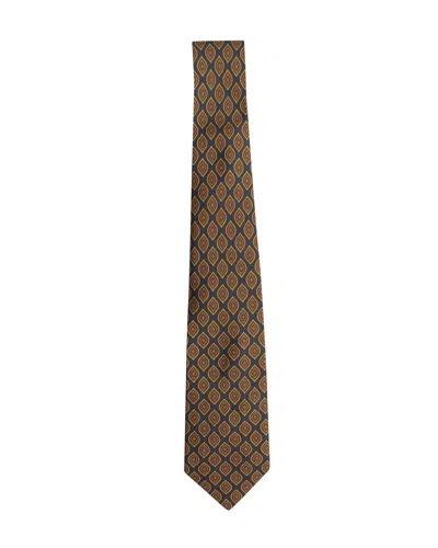 Nina Ricci Printed Tie In Navy Blue Silk