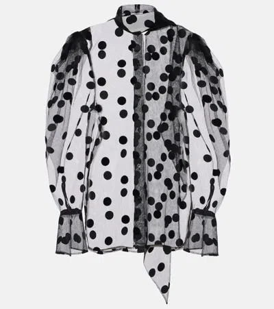 Nina Ricci Puff-sleeve Gathered Shirt In Black