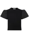 Nina Ricci Puff-sleeve T-shirt In Black