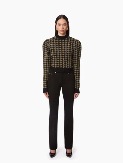 Nina Ricci Houndstooth Jacquard Sweater Xl In Black