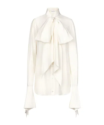NINA RICCI PUSSY-BOW COLLAR SILK SHIRT