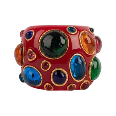 Pre-owned Nina Ricci Red Bakelite Cuff Bracelet