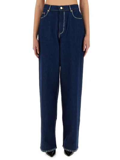 Nina Ricci Boyfriend Cotton Jeans In Blue