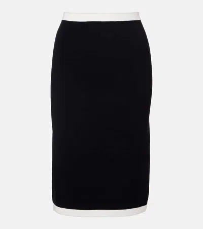 Nina Ricci Ribbed-knit Pencil Skirt In Black