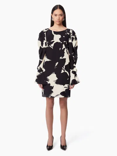 Nina Ricci Mini Dress With Puffed Sleeves In Neutral