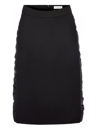 Nina Ricci High Waist Skirt Knee Length Slit In Black