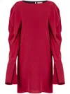 Nina Ricci Ruched-sleeve Silk Mini Dress In Pink