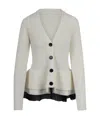 Nina Ricci Ruffled Wool Cardigan In Gray