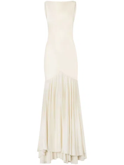NINA RICCI SATIN-FINISH MAXI DRESS
