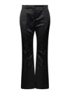 Nina Ricci Satin Flare Trousers In Black