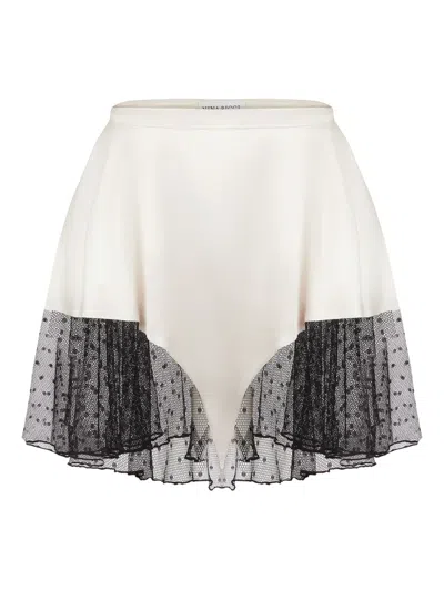 Nina Ricci Satin Lace-trimmed Mini Skirt