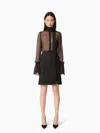 Nina Ricci Satin Lavaliere Shirt In Black