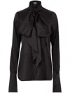 Nina Ricci Satin Lavaliere Shirt In Black