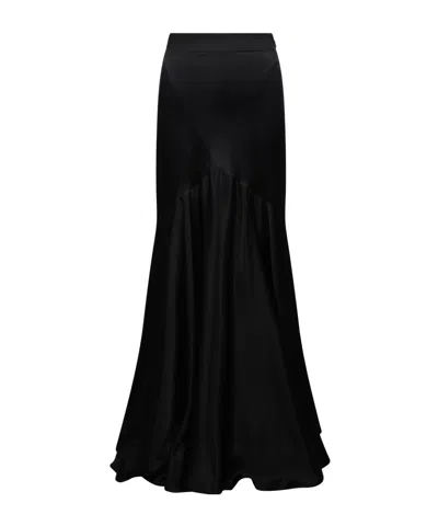 Nina Ricci Satin Mermaid Maxi Skirt In Black