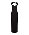 Nina Ricci Satin-panelled Open-back Maxi Dress In Black