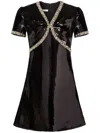 Nina Ricci Sequin-design Mini Dress In Black