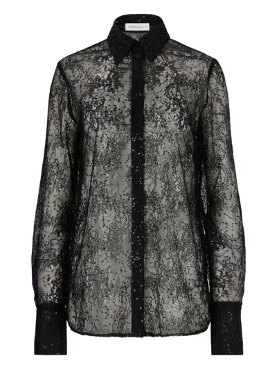 Nina Ricci Sequin-embellished Bell-cuffs Shirt In Black