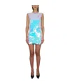 Nina Ricci Sleeveless Mini Dress With Iridescent Sequins In Brown