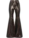 Nina Ricci Sequin-embellished Flared Trousers In Brown