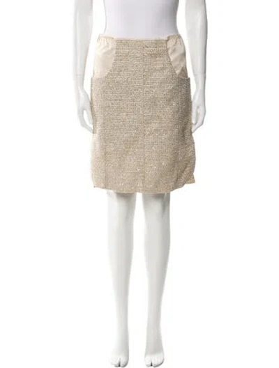 Pre-owned Nina Ricci Sequin Embellishments Knee-length Skirt In Neutral