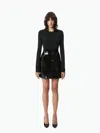 Nina Ricci Mini Jupe Portefeuille En Sequins In Black