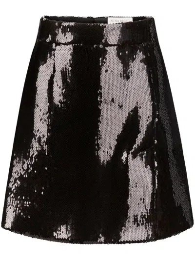 Nina Ricci Sequin Mini Skirt In Black