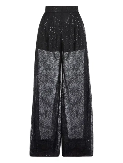 Nina Ricci Palazzohose Aus Paillettenspitze In Black