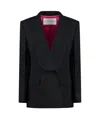 Nina Ricci Shawl-lapel Double-breasted Blazer In Black