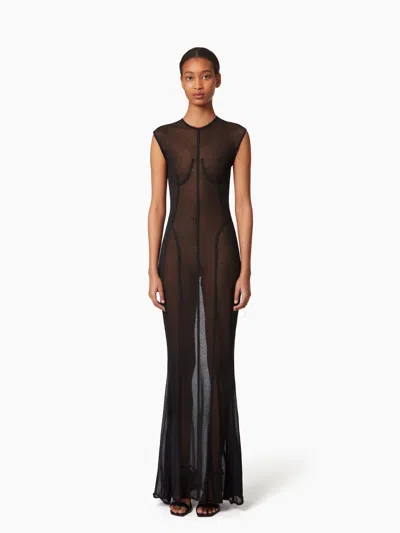 Nina Ricci Sheer Dress With Couture Details In Black