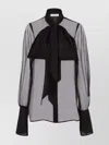 Nina Ricci Sheer Sleeved Top Pussy-bow Detail