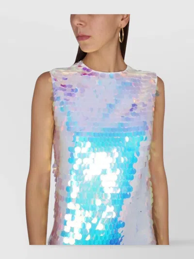 Nina Ricci Shimmering Sequin Mini Dress In White