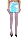 Nina Ricci Shimmering Sequin High Waist Mini Skirt In Grey
