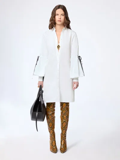 Nina Ricci Shirt Dress With Bow Details In White