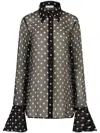 Nina Ricci Bell-cuffs Shirt In I P D Black And Cream